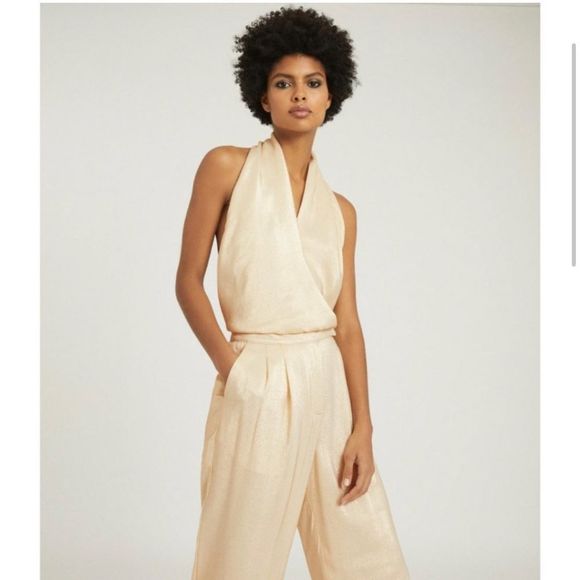 NWOT REISS Jody Metallic Jumpsuit (6) - Picture 2 of 14